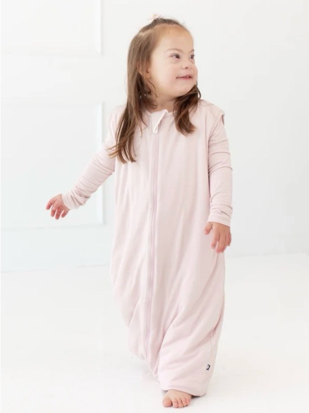 Soft Pink Kids Zip-Front Sleep Sack Walker